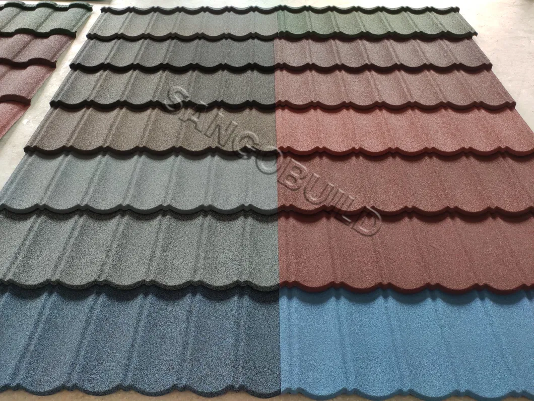 Oman Colored Sand Coated Zinc Aluminium Euro Tiles Roof Material Popular Roofing in Middle East