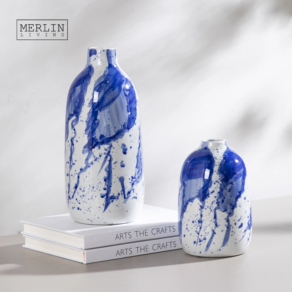 Merlin Living Ceramic Vase Decoration Ink Painting Series Flower Vase